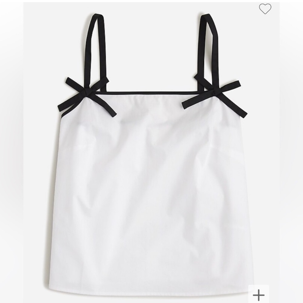 J Crew Bow-strap tank top in cotton poplin BR062 NWOT